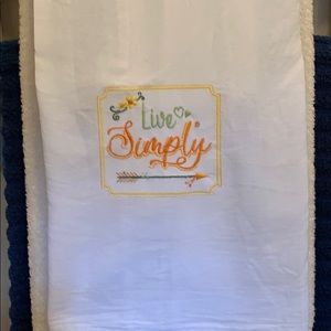 Large embroidered flor sack dish towel